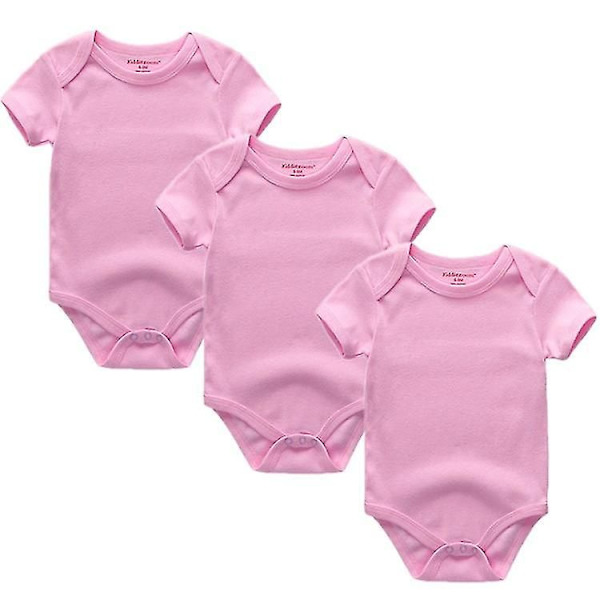 3 kpl Lasten Lyhythihainen Puuvillabody Pink 9M