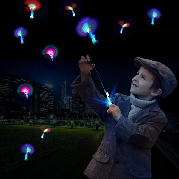 50 stk LED Pilehelikopter Flygeleke Party Morsom Gave Elastisk