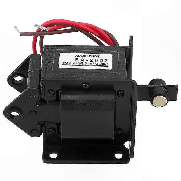 220V AC elektromagnet med 15 mm slaglængde og 19,6N kraft til push-pull applikationer