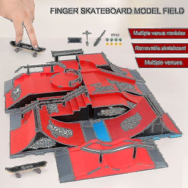 Finger Skateboards Skate Park Ramp Parts eck Sportspel för barn D