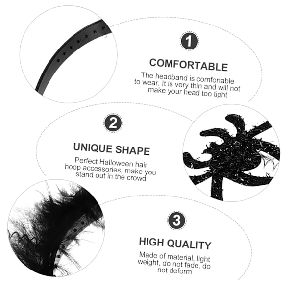 3-pack Spindelhuvudband Cosplay Hårclips Prestanda Huvudbonader Hårclips Tillbehör Spindel Hårclips Halloween Huvudbonader Kläder Bal Tillbehör