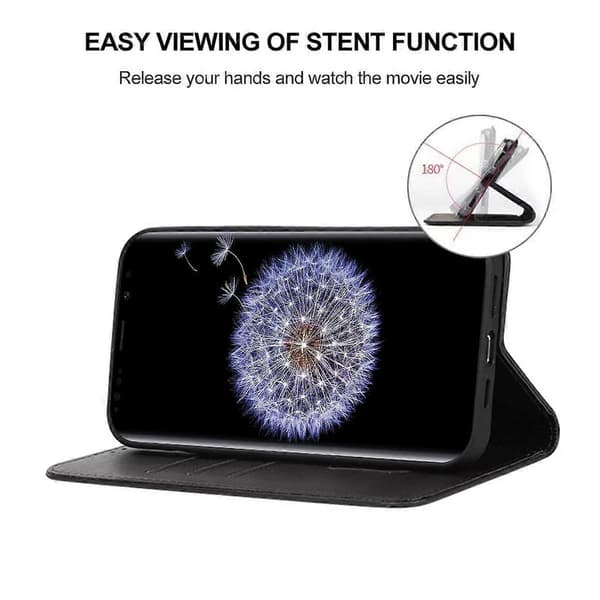 Magnetiskt Läderfodral för Samsung Galaxy S9 Black