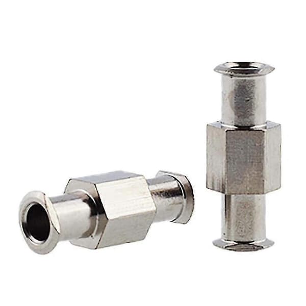 10 stk. metall Luer Lock sprøytekobling doble leddadaptere for pneumatisk bruk Silver