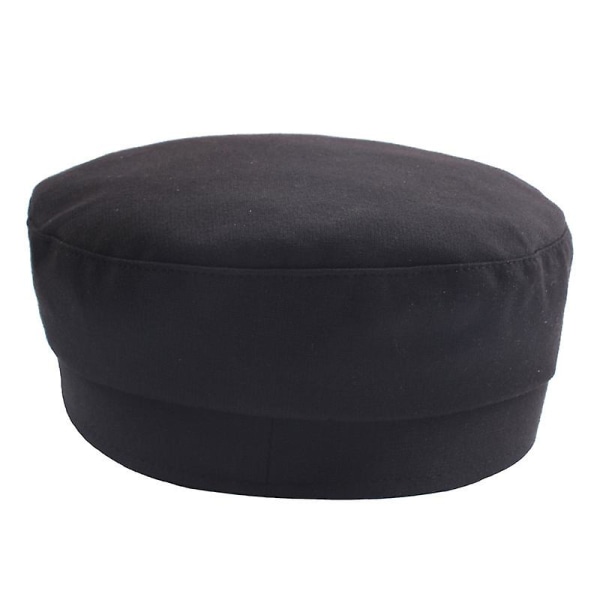 Unisex Baker Boy Peaked Cap Reunuksella Newsboy Baret Hat Kadetti Sotilaallinen Hattu Black