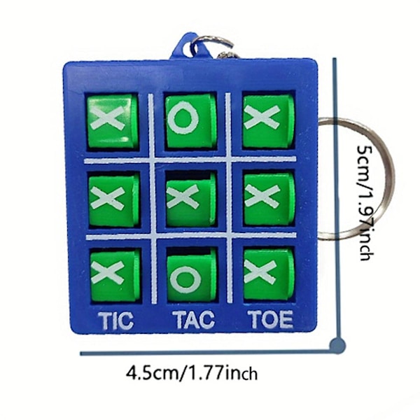 Tic Tac Toe Mini Nøglering Til Børn Dekompression Xo Spil Festartikler Godtepose Fyld Kreative Gaver Blue