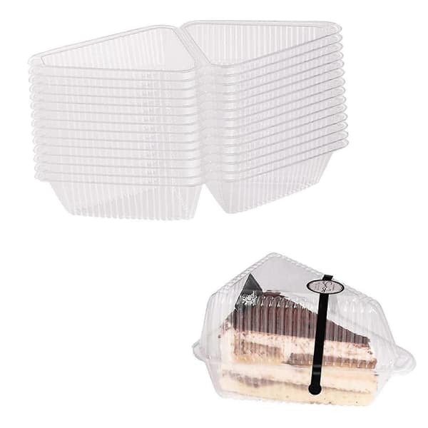 300 st triangulära cheesecake-lådor, tårtbitlådor, triangulära pajhållare, tårtkartonger för bagerifestbröllop Transparent