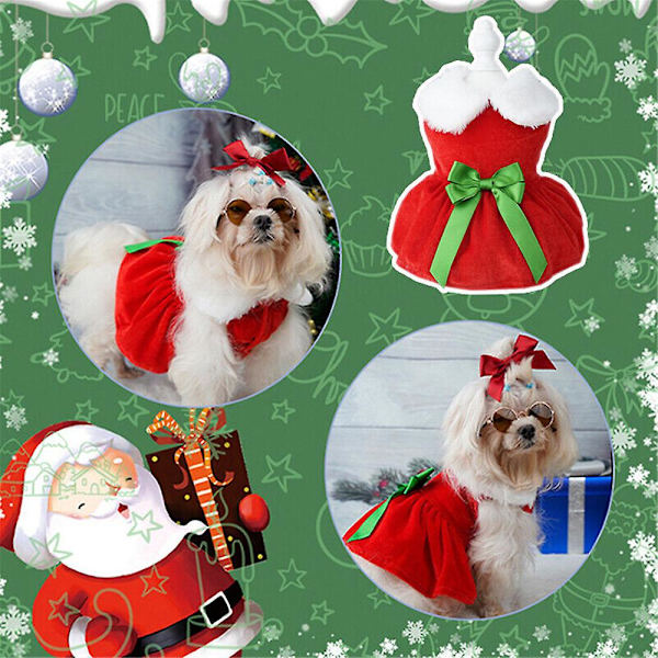 Hund Katt Julfest Jultomten Klänning Kostymer, husdjur Cosplay Klänning Kläder Presenter A M