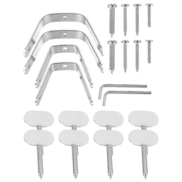 2 Set Hamhållare Tillbehör Ersättning Harm Stativ Fäst Hållare för Hemmet 10,5X8 CM Silver