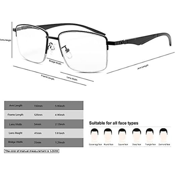 Progressive Photochromic Multifocus Læsebriller Spring Hinge Sun Reader Computer Anti Eyeglasses