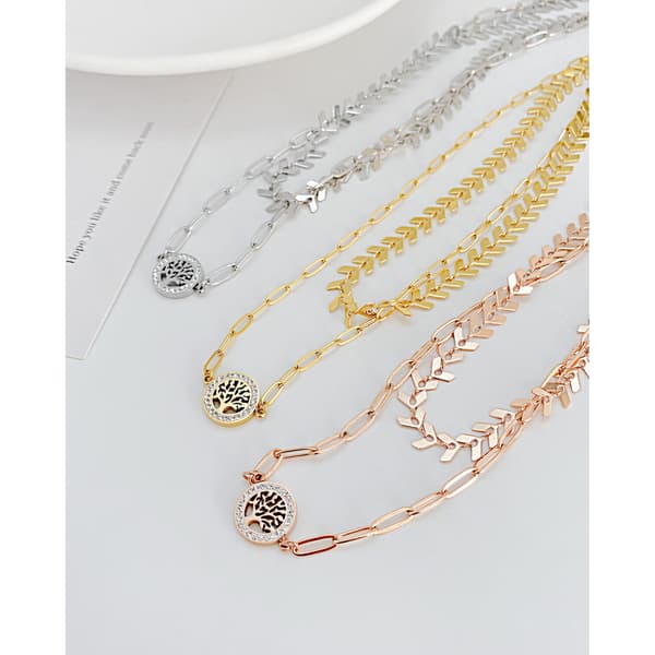 925 Sterling Silver Livets Träd Halsband Kvinnor AAA