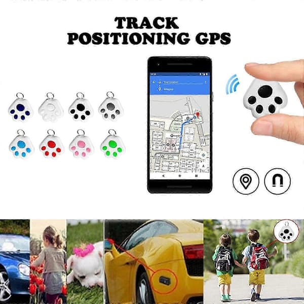 GPS-tracker til kæledyr - Mini vandtæt sporingsenhed til katte og hunde, forebygger tab grey