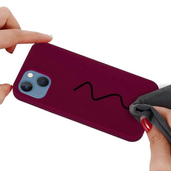 Silikonskal i enfärgad design Violet For iPhone 15