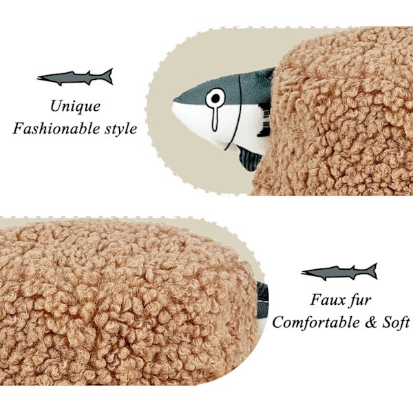 Fuzzy Bucket Hat för Kvinnor och Män - Luddig, Söt Bucket Hat för Vinter, Varm Plysch, Fiskehatt, Fluffig Sherpa, Rolig Hatt Fish-khaki
