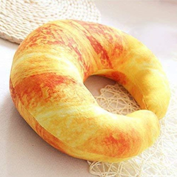 Croissant Jätte Kudde med Körsbär Sten Värmepåse Resa Nacke Kudde Gosig Cus