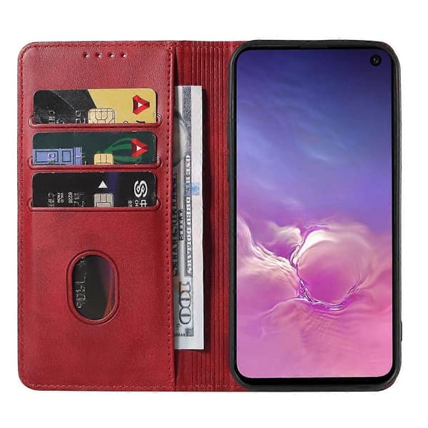 Magnetiskt läderfodral för Samsung Galaxy S10e Red