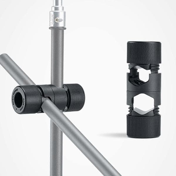 Multifunktionel lang arm lysstativ monteringsadapter klips 2-huls/1-huls beslag til 12-22 mm rørstang sort/gul Black
