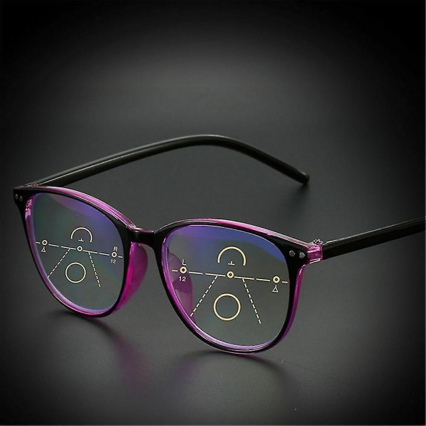 Progressive Multifocus-briller for kvinner Menn Blått lysblokkerende lesebriller Red-black Strength 1.5X