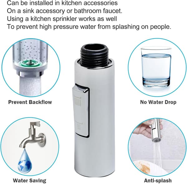 Kitchen Faucet Sprayer, Kitchen Faucet Adapter, 2 Modes Pull Out Sprayer Faucet, Water Saving, Easy Installation