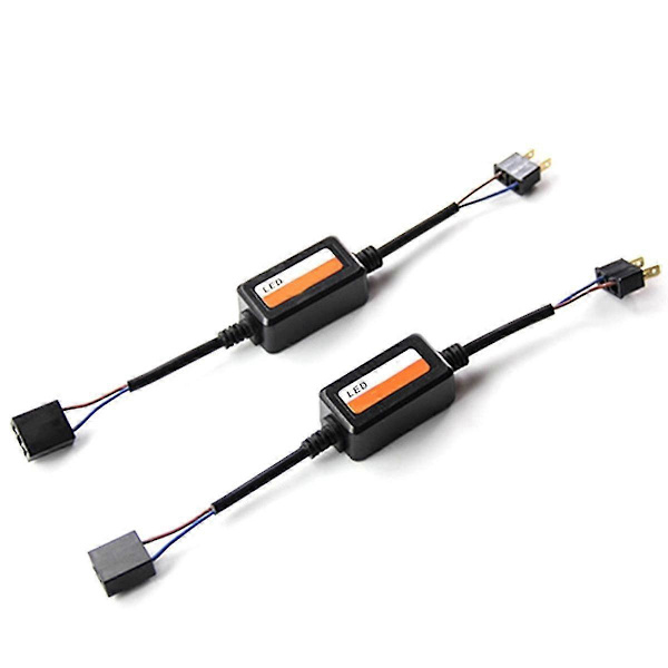 2-pack H7 Bilbelastningsmotstånd Felavlägsnare LED-dekoder Canbus Trådlös Ljusadapter Black