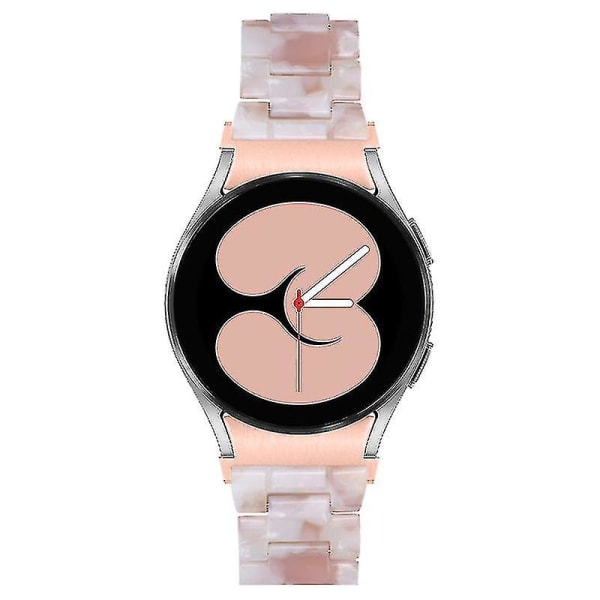 For Samsung Galaxy Watch 5 40mm / 44mm / Watch 5 Pro 45mm Resin Watch Band Rustfritt stålspennearmbånd Light Pink