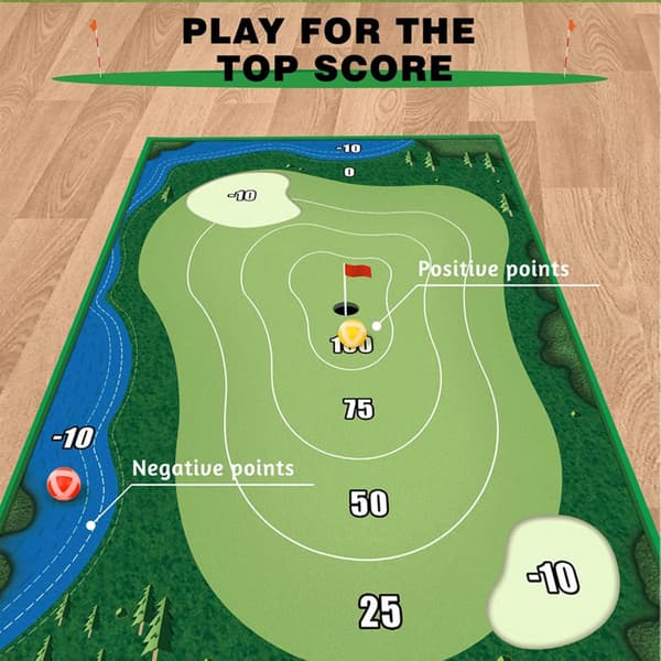 Bärbart golfset för inomhus/utomhusbruk med chipping-golfmatta
