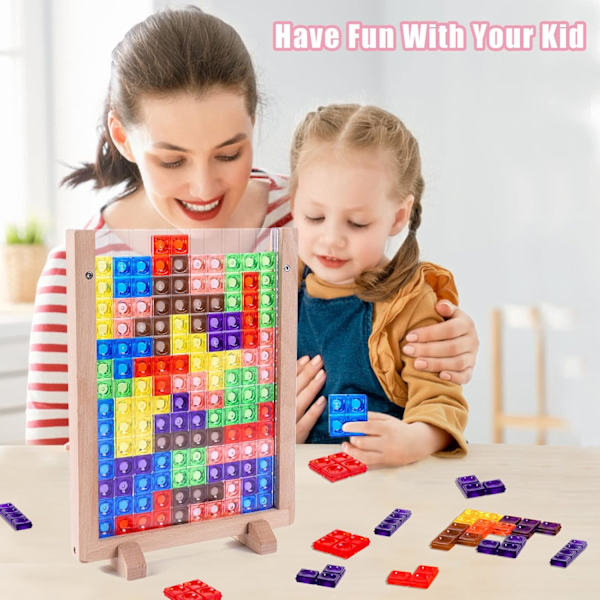 Montessori-leksaker för barn 3 4 5 6 år, transparent hjärngåta pussel leksak intelligens färgglada block, geometrisk pedagogiskt spel present till barn Transparent puzzles