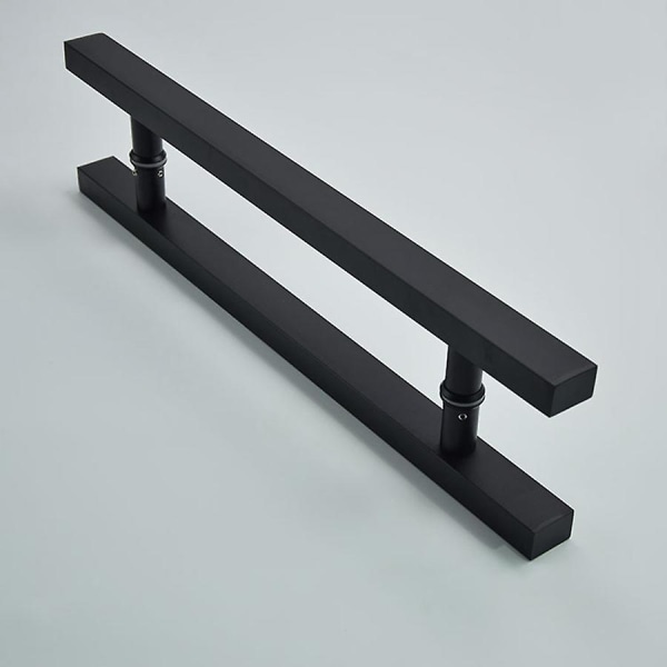 Matt sort rustfritt stål glass / tre dørhåndtak Black