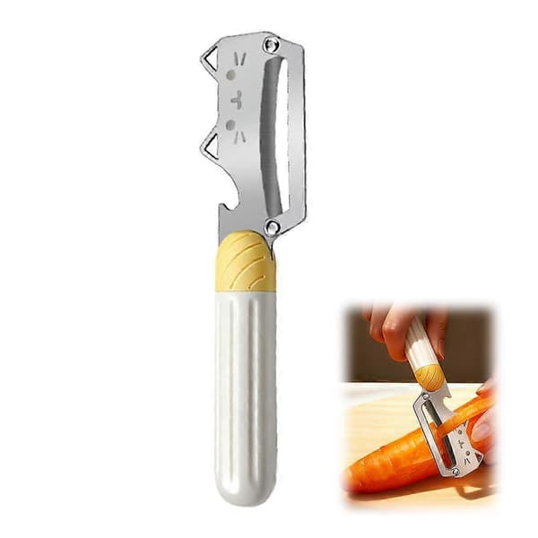 Kat-formet Skræller i Rustfrit Stål Multifunktionel Flaskeåbner Sødt Køkkenredskab Multi-functional peeler 1pcs