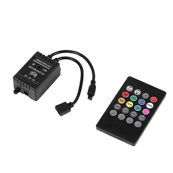 LED musikkontroller 20 taster IR fjernkontroll lydsensor kontrollere for RGB stripebelysning