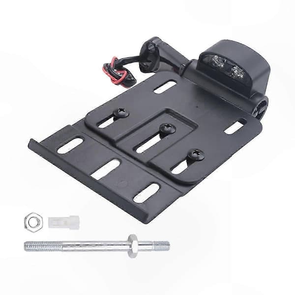 LED Motorcykel Nummerpladeholder med Teleskopisk Folde Sidemontering og Integreret LED Lys black