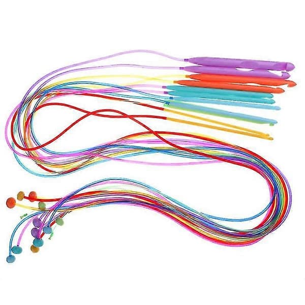 12 st flexibla afghanska tunisiska virknålar i plast 3,5-12 mm 12pcs Multicolor