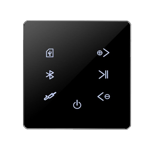 Bluetooth förstärkare i vägg USB SD-kort Musikpanel Bakgrund Stereo Hotellrestaurang (svart) Black