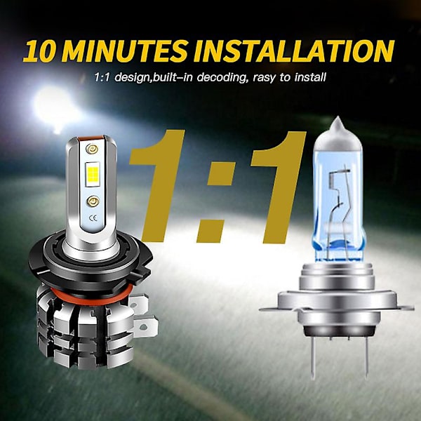 2st Motorcykel H7 Led Strålkastare Glödlampor 6000k 9600lm För Kawasaki Z1000 2003-2013 Klr650 2008-2017 Moto Bulbs Kit Vit 2PC LED H7 WHITE