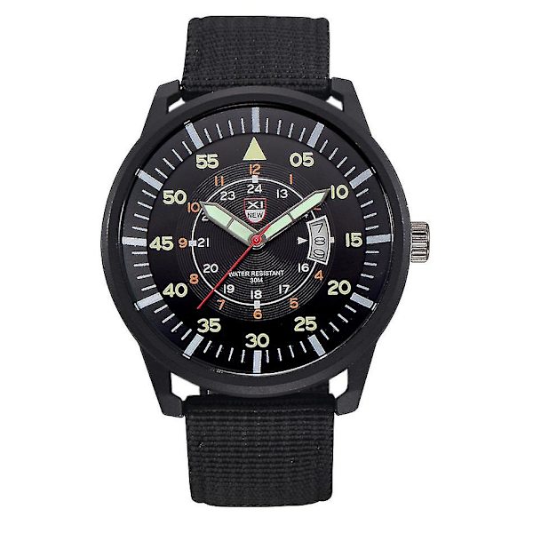 Ny Military Herr Quartz Army Watch Black Dial Date Luxury Sport Watch Black
