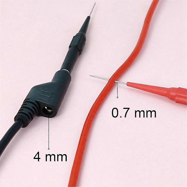 Multimeter Bananstik til Krokodille Alligator Klemme Test Probe, Bananstik til Bananstik Kabel 4PC blackred
