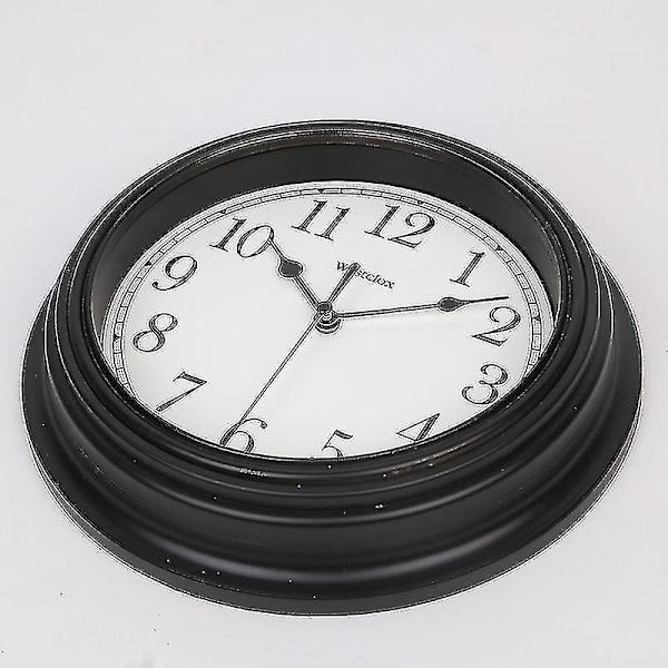 Silent Wall Clock Køkken 9 Tommer Retro Ikke-tikkende dekorativt soveværelse kontor vægur Black