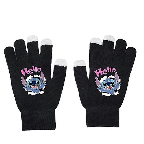 Lilo & Stitch Vantar med Hel Tå - Varma Vintervantar med Cartoon-Tryck - Stickade Vantar - Unisex-Presenter A