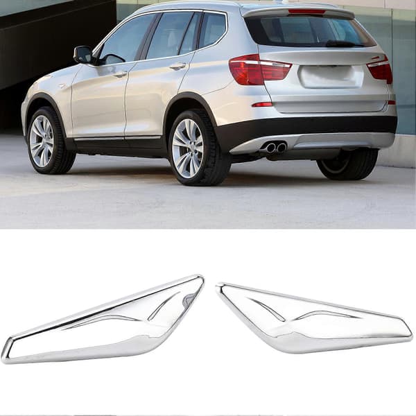2 PCS Front Fender Chrome Finish 51117338569 Replacement Compatible with X3 X4 F25 F26 2013–2017 Solid Solid Normal