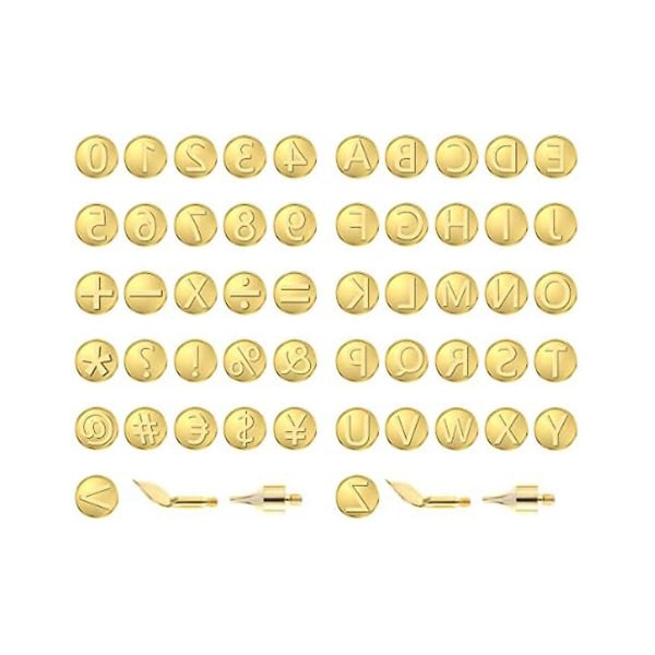 56st set Bokstavsvedeldningsverktyg inklusive alfabet för gör-det-självprägling Carving Cr Gold