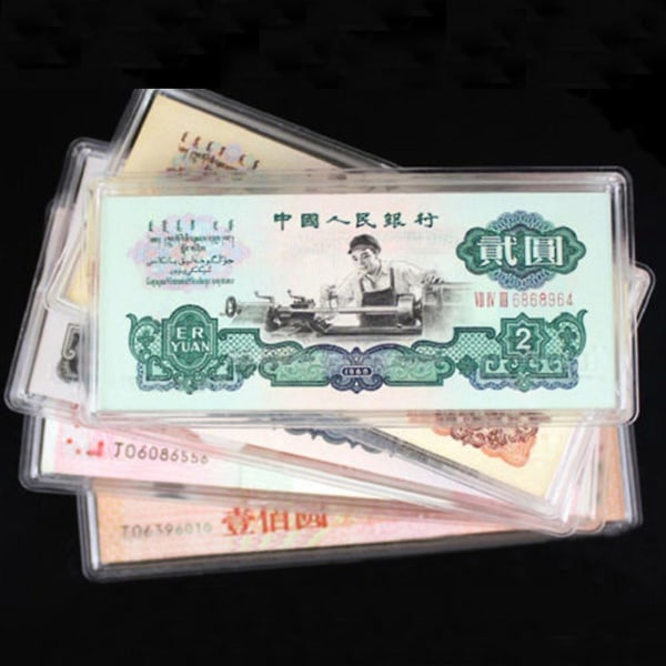 Akryyliset setelitelineet näyttölaatikko läpinäkyvä case paperirahalle 141 X 71 X 11mm