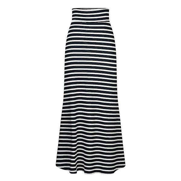 Kvinder nederdele Damemode Casual Komfortabel højtalje elastisk omslag Hip midi nederdel Multicolor C