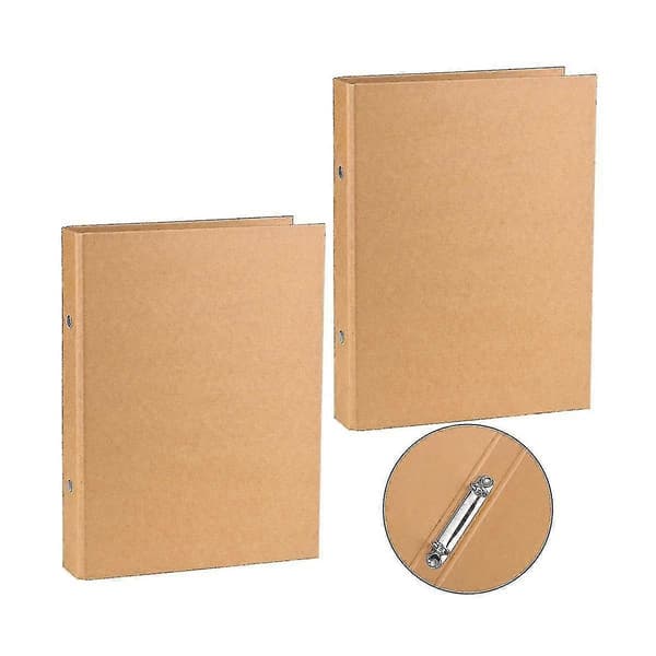 2 st A5 påfyllningsbar pärm, A5 kraftpapperspärm med 2 ringar för lösa blad, A5 kraft