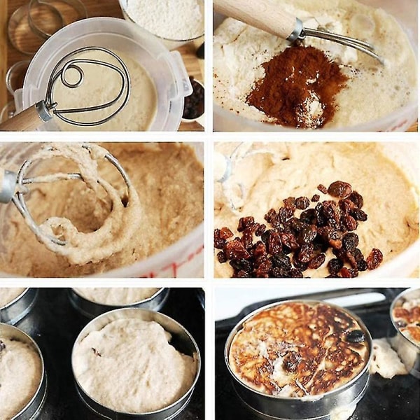 Dansk deigvisp Brødmikser,3 stk rustfritt stål hollandsk visp Til kake Dessert Brød Pizza Pastr