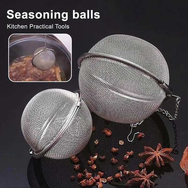 Infuser i rustfrit stål – kugle med fint net og rustfri – til te og hot pot L
