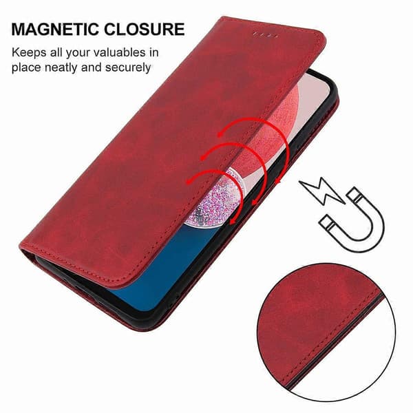 Magnetiskt läderfodral för Samsung Galaxy A13 4G Red