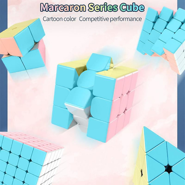 Ammattimainen Magic Speed ​​Cube 2x2 3x3 4x4 5x5 Pyramid Magic Cube sarjakuva