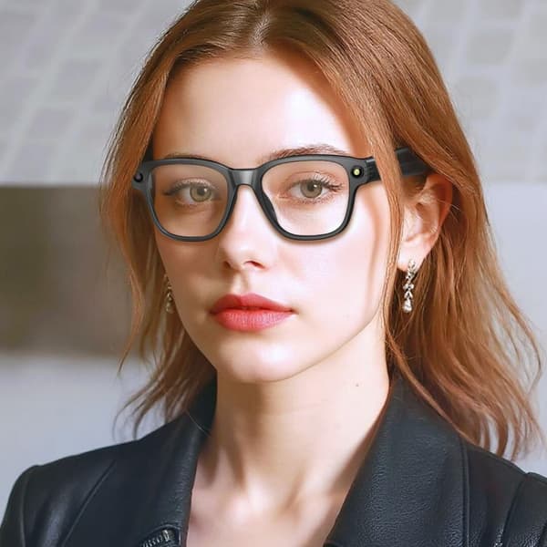 Smart AI Glasses with HD Camera, Noise Reduction, and Real-time Translation - Compatible with Android and iOS Transparent