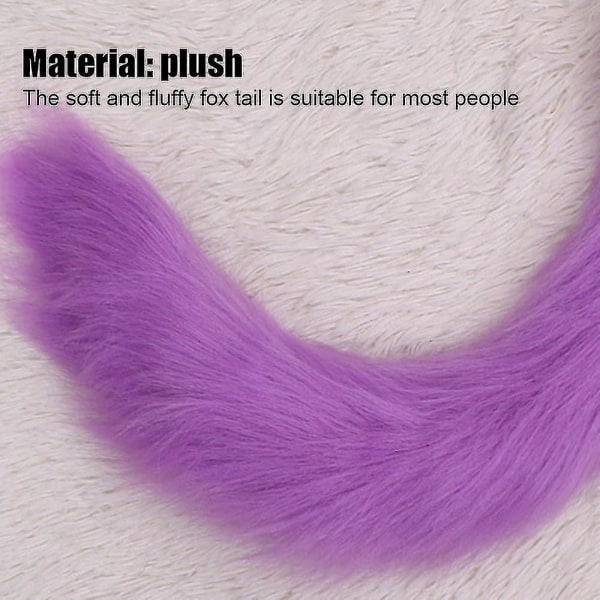 Fuskepelshale til Halloween-fest Kostymetilbehør Plysj Fox Wolf Tail B Purple