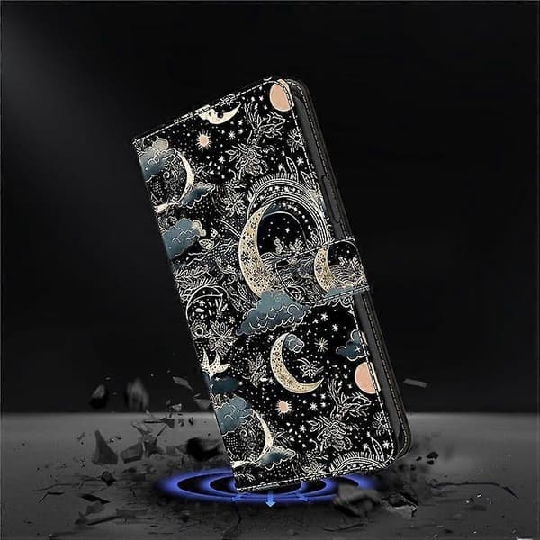 Telefonfodral för Samsung Galaxy S25, PU Läder Plånboksfodral med Ställ Moon