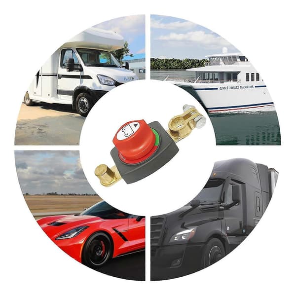 Batteriafbryder, 12V-48V, Negativ Terminalafbryder, Kraftig Strømisolator til Bil, Lastbil, Autocamper, Båd